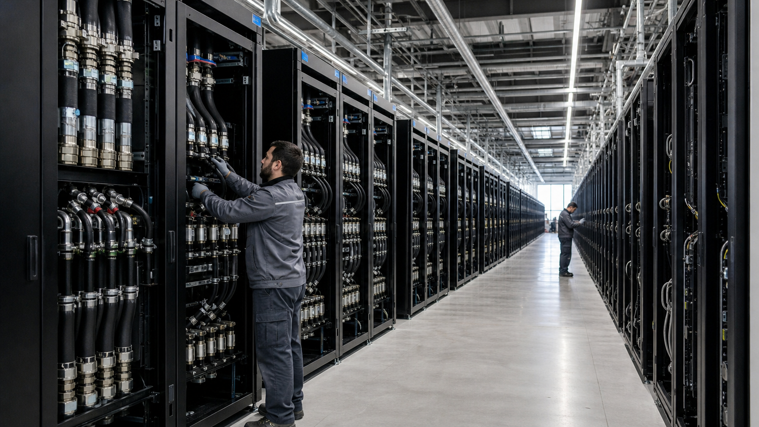 Rendering of Nscale West Virginia data center facility with Nvidia Vera Rubin GPU systems planned for Anthropic deployment beginning late 2027. Image: SUPERBASH_