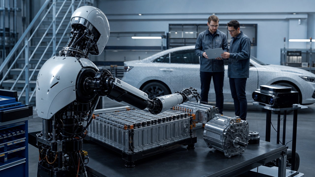 Automakers can reuse expertise in actuators, batteries and production systems, but a humanoid remains a different reliability problem from a car. Image: SUPERBASH_