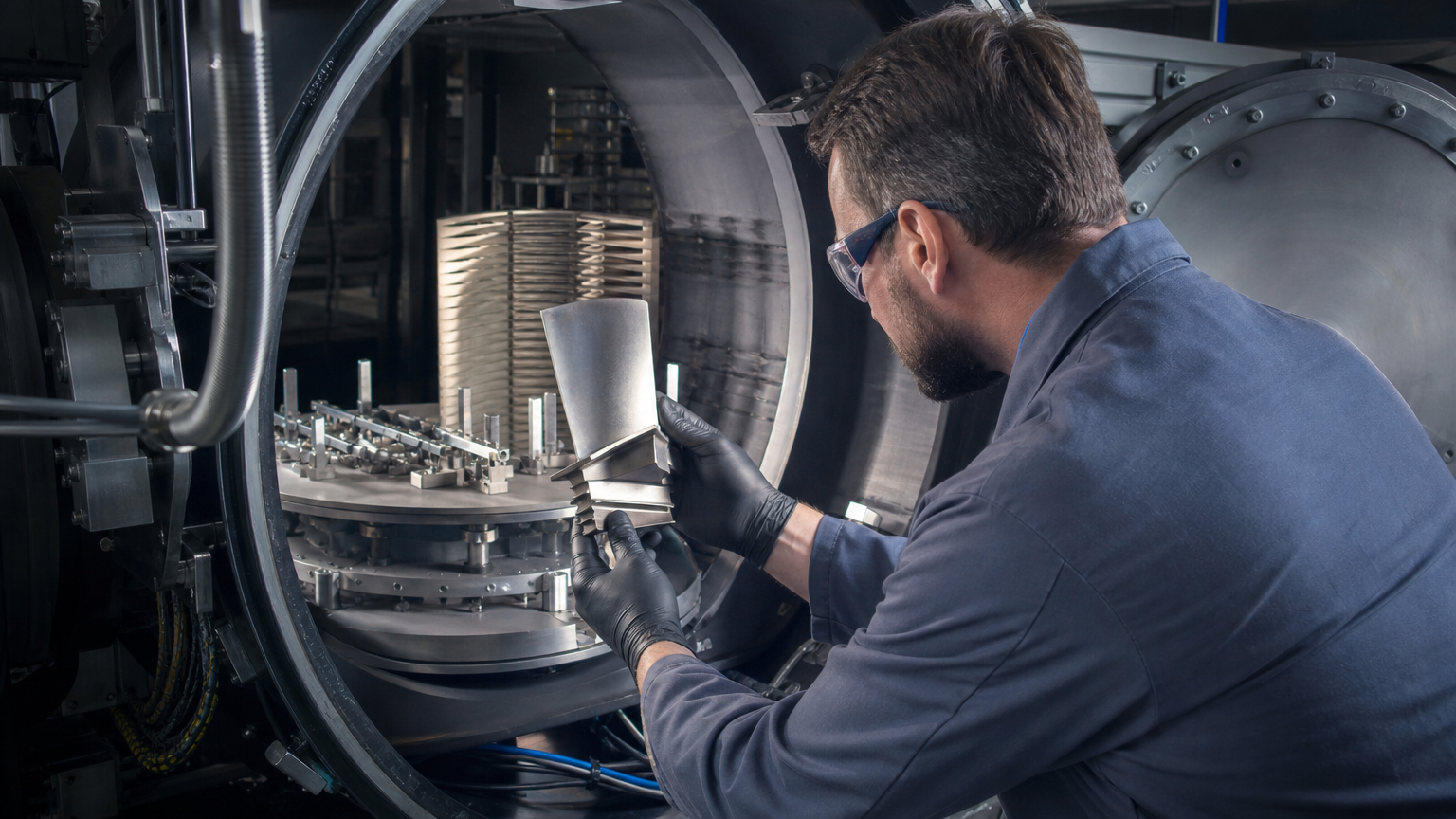 Single-crystal turbine components require specialized casting, cooling channels and coatings that are difficult to scale. Image: SUPERBASH_