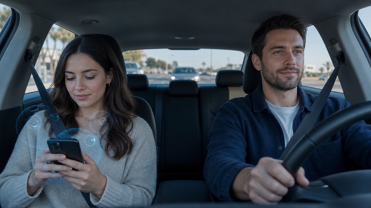Motion Assist adds a customizable visual overlay intended to reduce sensory conflict for passengers using a phone in a moving vehicle.
