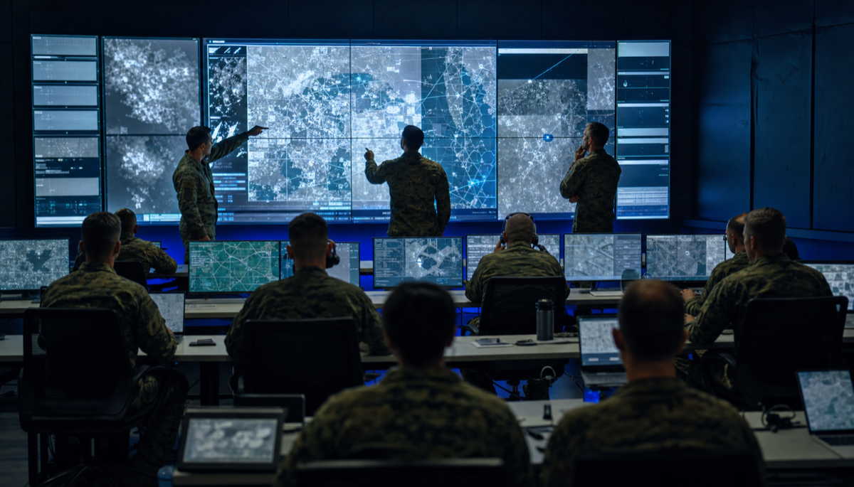 Modern military command centers are integrating AI systems that process battlefield data in real time.