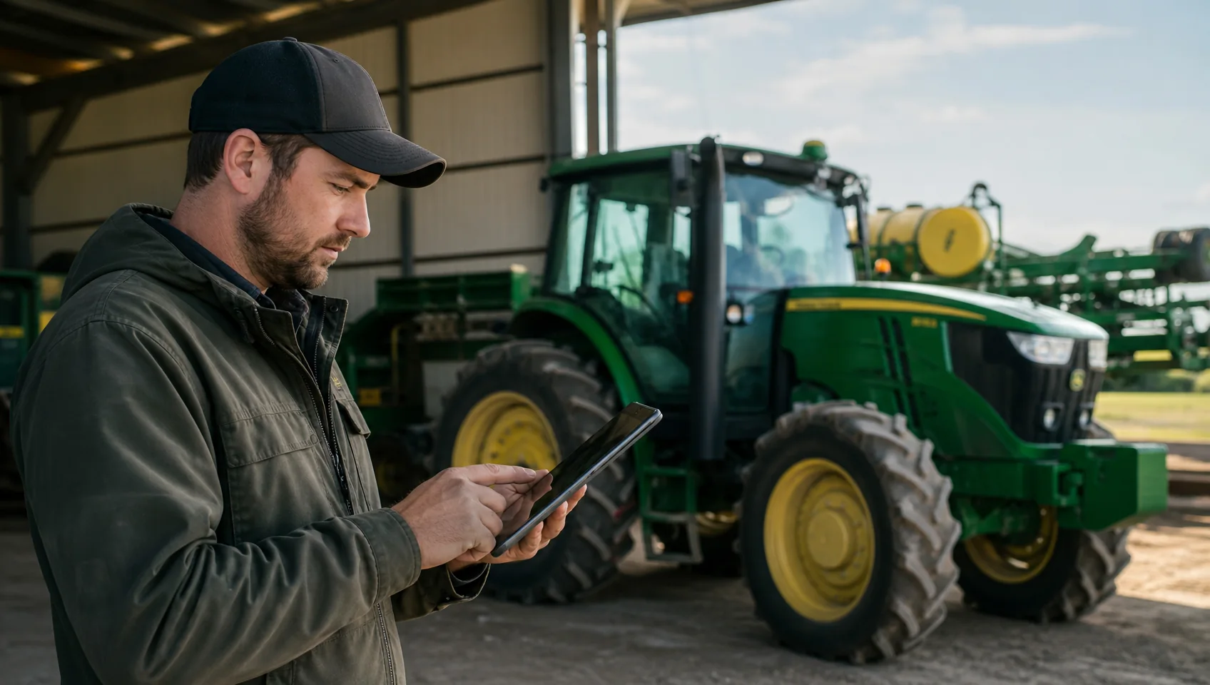 John Deere's JD assistant is changing the practical choices facing AI builders, buyers and public institutions. SUPERBASH_ editorial illustration.