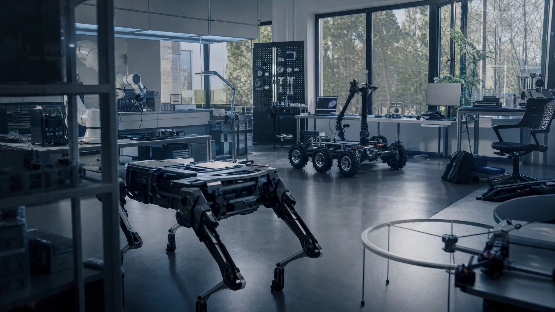 Modern robotics laboratories leverage advanced AI infrastructure to accelerate the development and validation of autonomous systems.