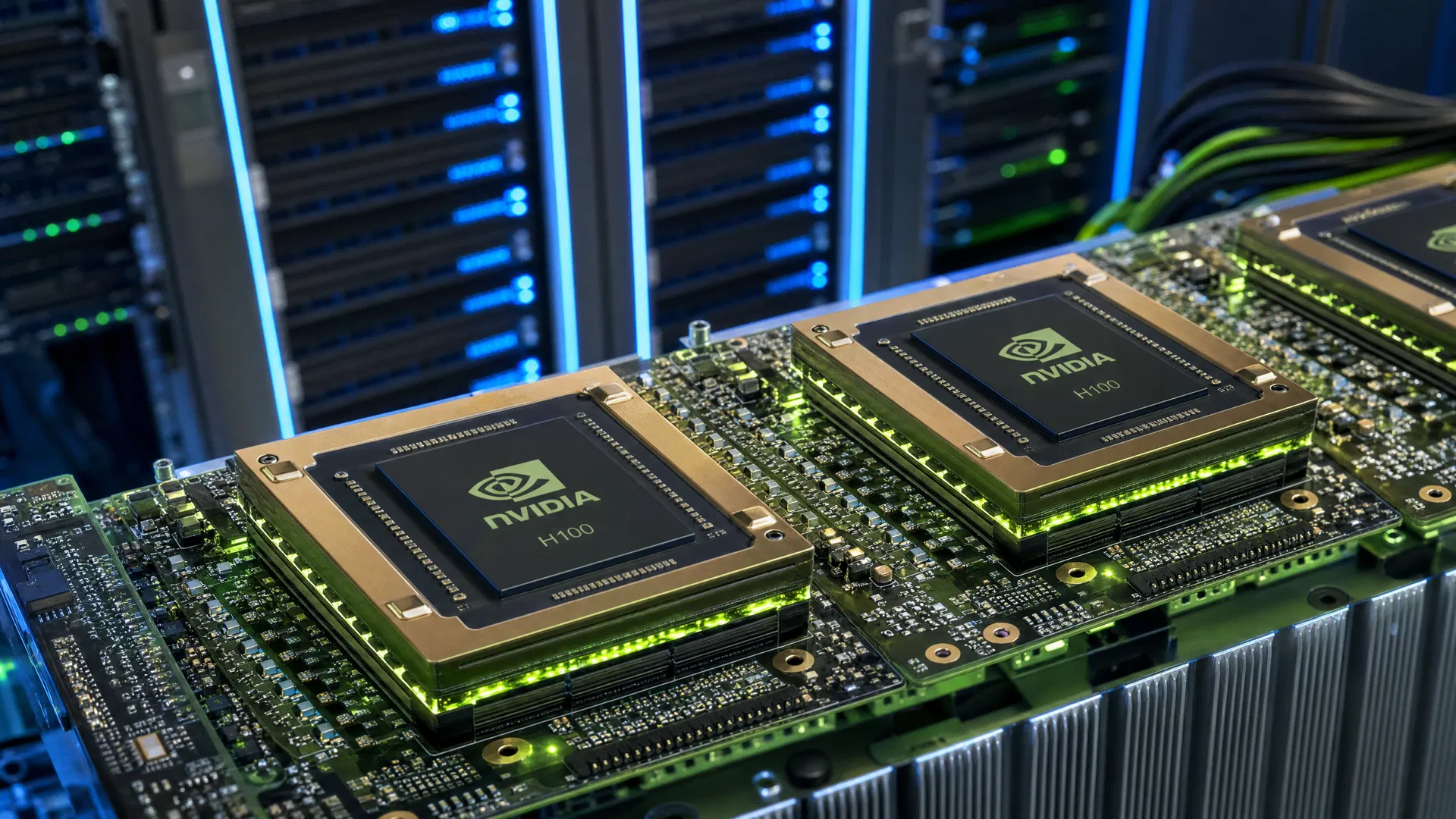 NVIDIA H100 GPUs remain the primary compute unit for AI training workloads, but demand for custom ASICs and CPUs is rising as hyperscalers build proprietary silicon.
